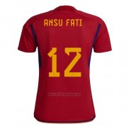 Camiseta Espana Jugador Ansu Fati Primera 2022