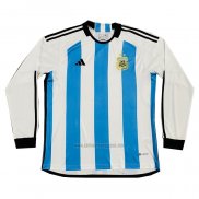 Camiseta Argentina 3 Estrellas Primera Manga Larga 2022