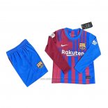 Camiseta Barcelona Primera Manga Larga Nino 2021-2022