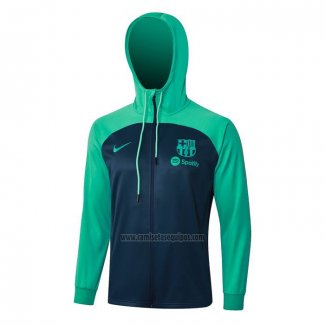 Chaqueta con Capucha del Barcelona 2023-2024 Azul y Verde