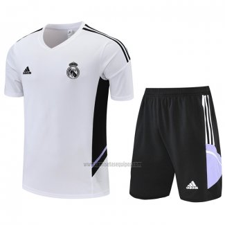 Chandal del Real Madrid Manga Corta 2022-2023 Blanco - Pantalon Corto