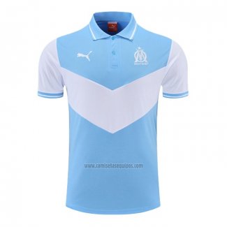 Camiseta Polo del Olympique Marsella 2022-2023 Azul y Blanco