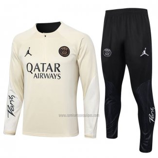 Chandal de Sudadera del Paris Saint-Germain 2023-2024 Beige