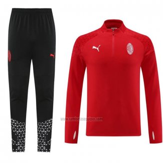 Chandal de Sudadera del AC Milan 2023-2024 Rojo Oscuro