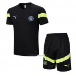 Chandal del Manchester City Manga Corta 2022-2023 Negro - Pantalon Corto