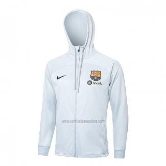 Chaqueta con Capucha del Barcelona 2023-2024 Blanco