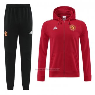 Chandal con Capucha del Manchester United 2022-2023 Rojo