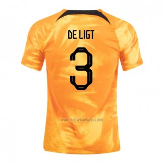 Camiseta Paises Bajos Jugador De Ligt Primera 2022