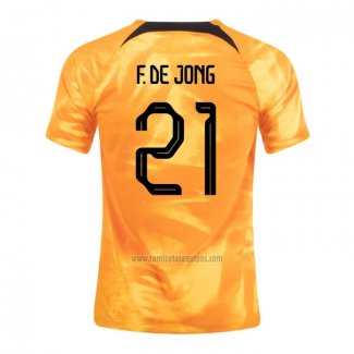 Camiseta Paises Bajos Jugador F.De Jong Primera 2022